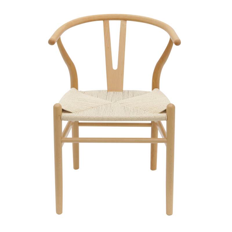 Lot de 2 chaises en bois massif FSC® avec assise en corde naturelle