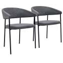 Lot de 2 chaises en contreplaqué et tissu avec accoudoirs
