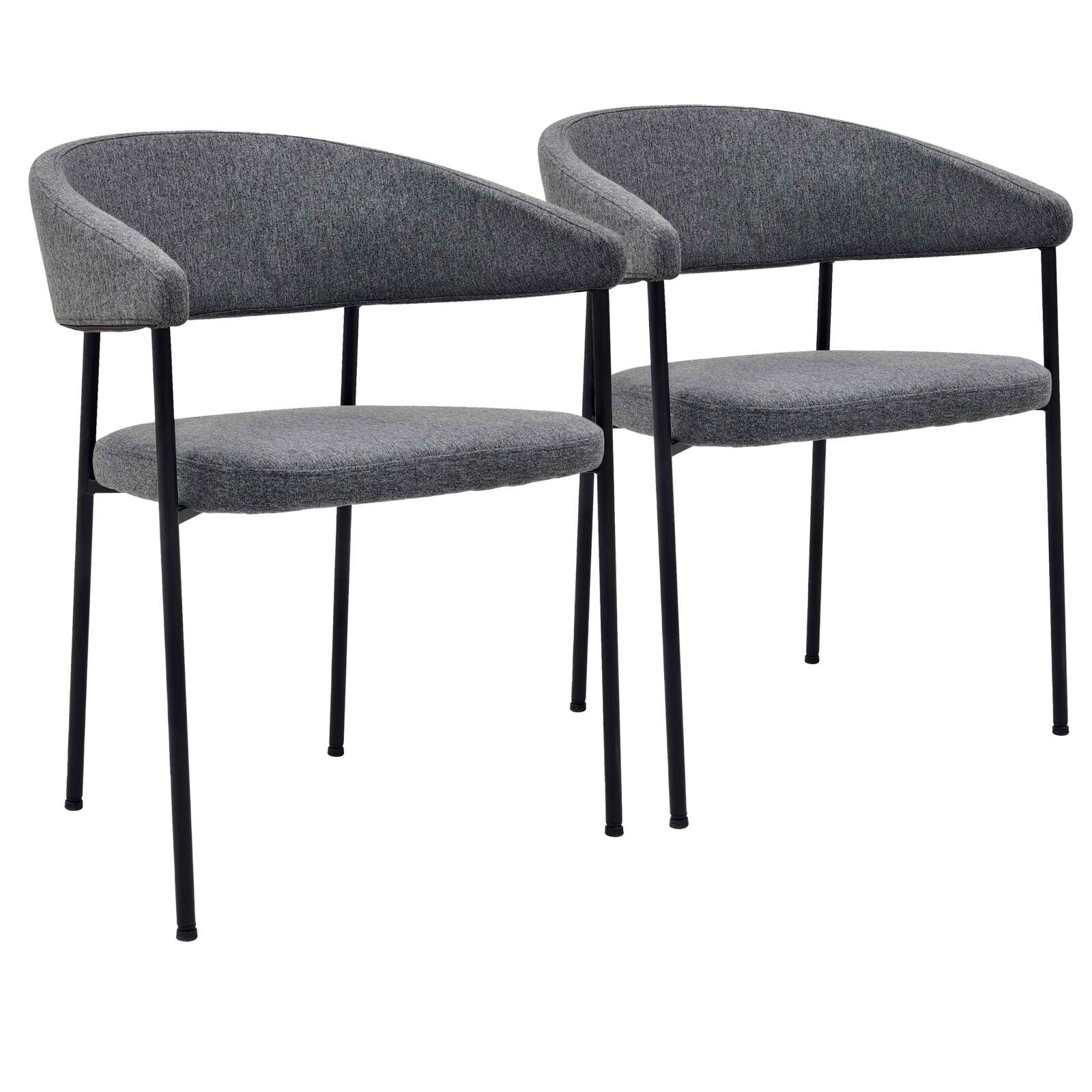Lot de 2 chaises en contreplaqué et tissu avec accoudoirs