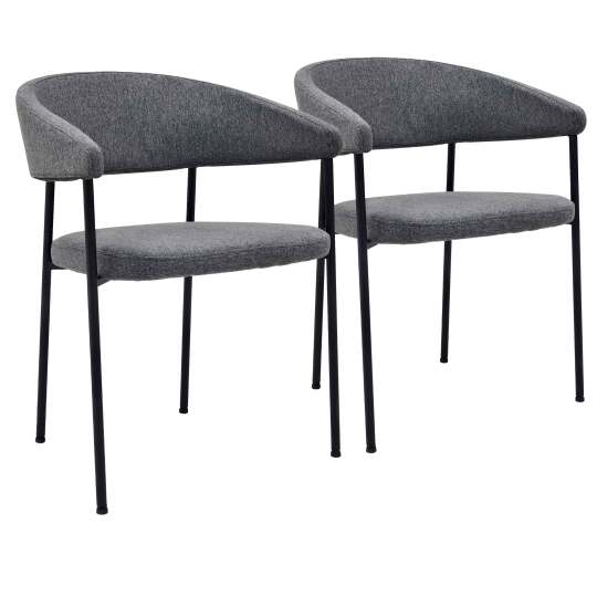 Lot de 2 chaises en contreplaqué et tissu avec accoudoirs