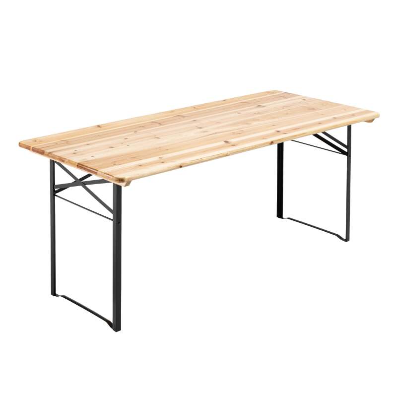Table en bois 180 cm pieds pliants