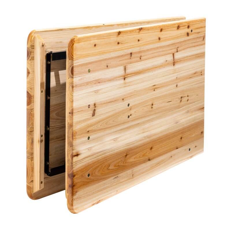 Ensemble table et 2 bancs pliants en bois 180 cm (3/7)