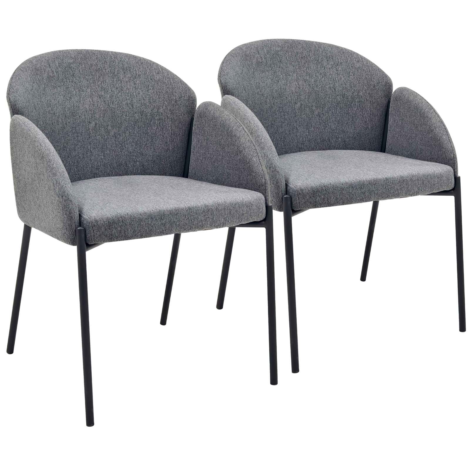 Lot de 2 chaises en acier et  tissu