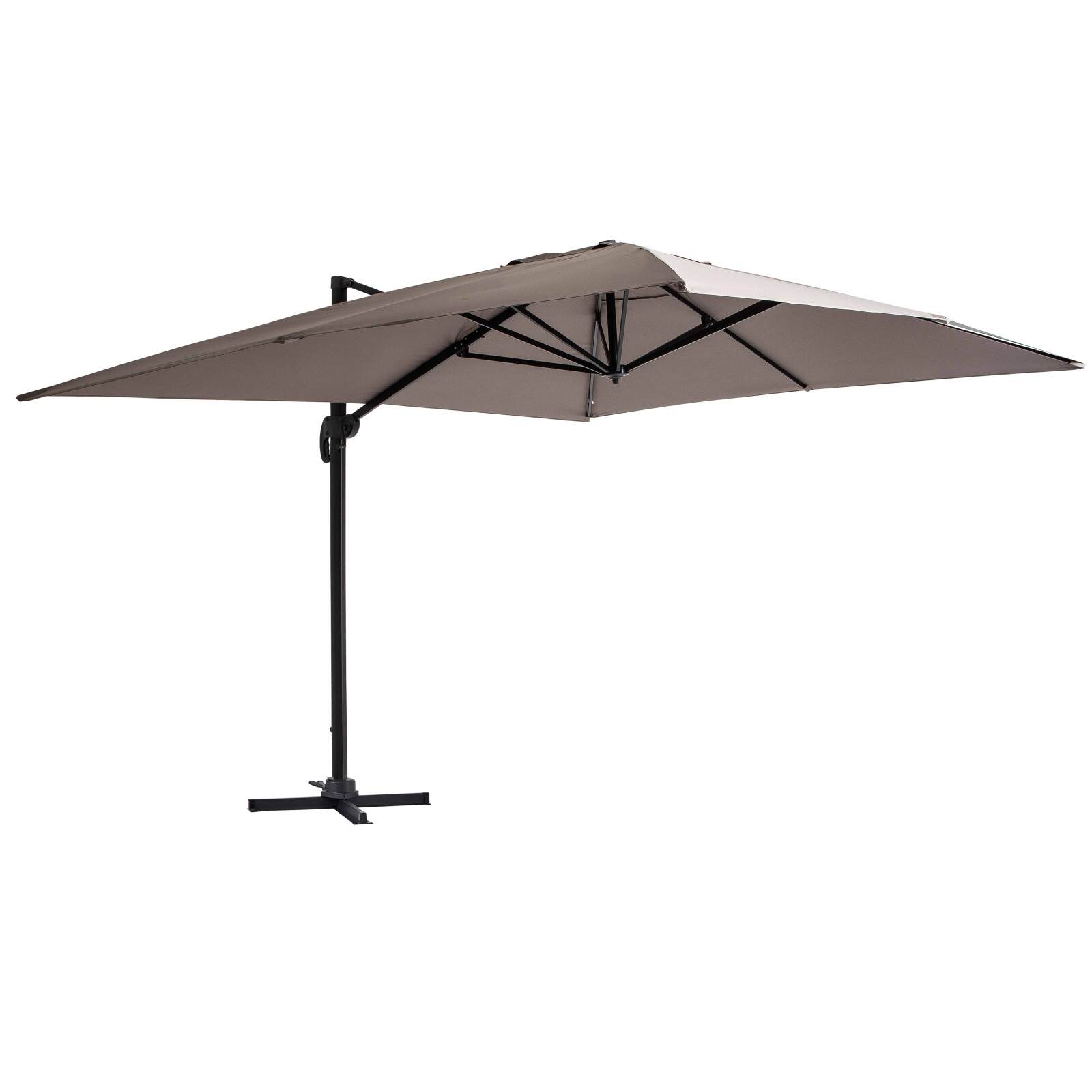 Parasol déporté rectangulaire inclinable et rotatif 360° (4 x 3m)
