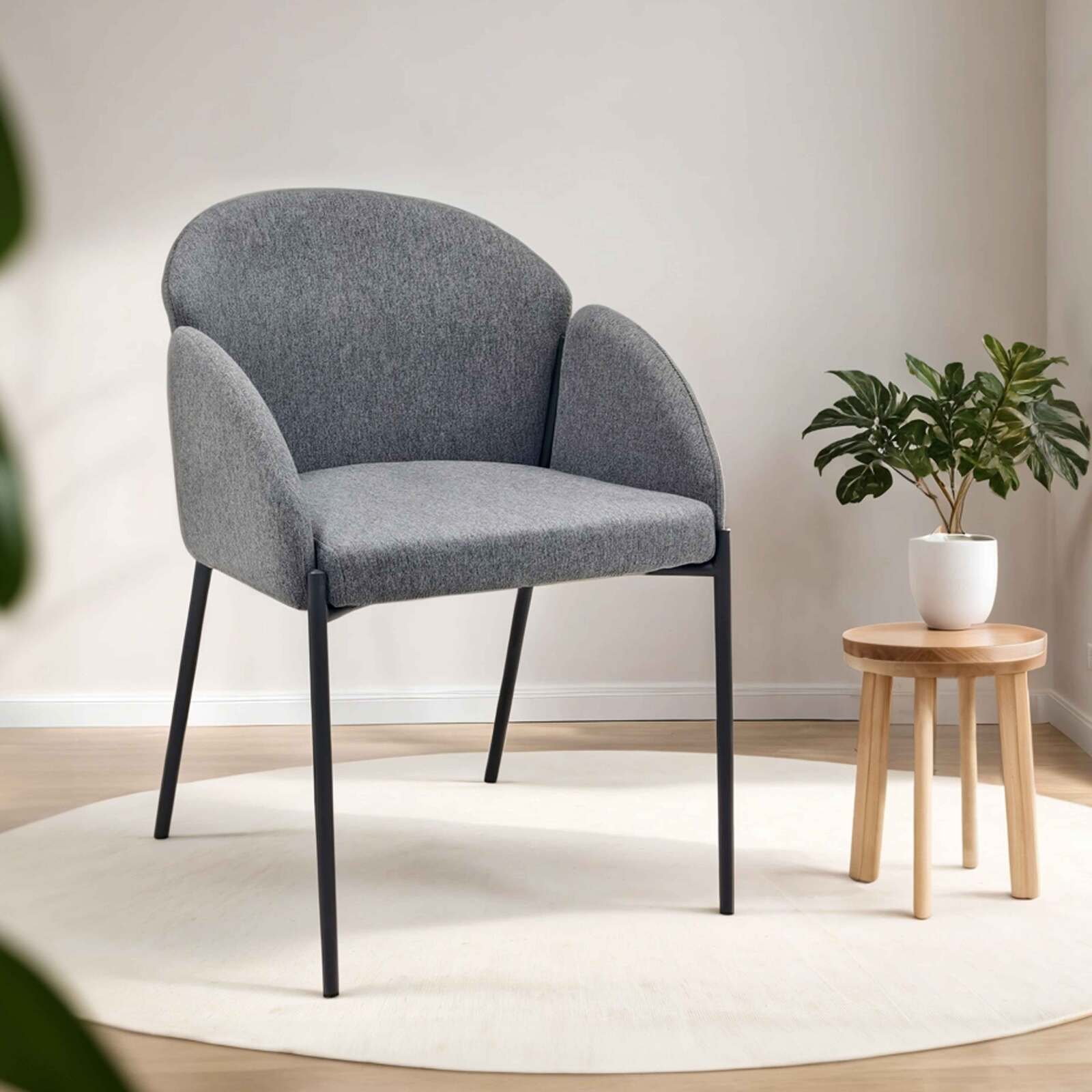 Lot de 2 chaises en acier et  tissu