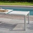 Table de jardin extensible rectangulaire en aluminium avec 6 chaises et 2 chaises avec accoudoirs