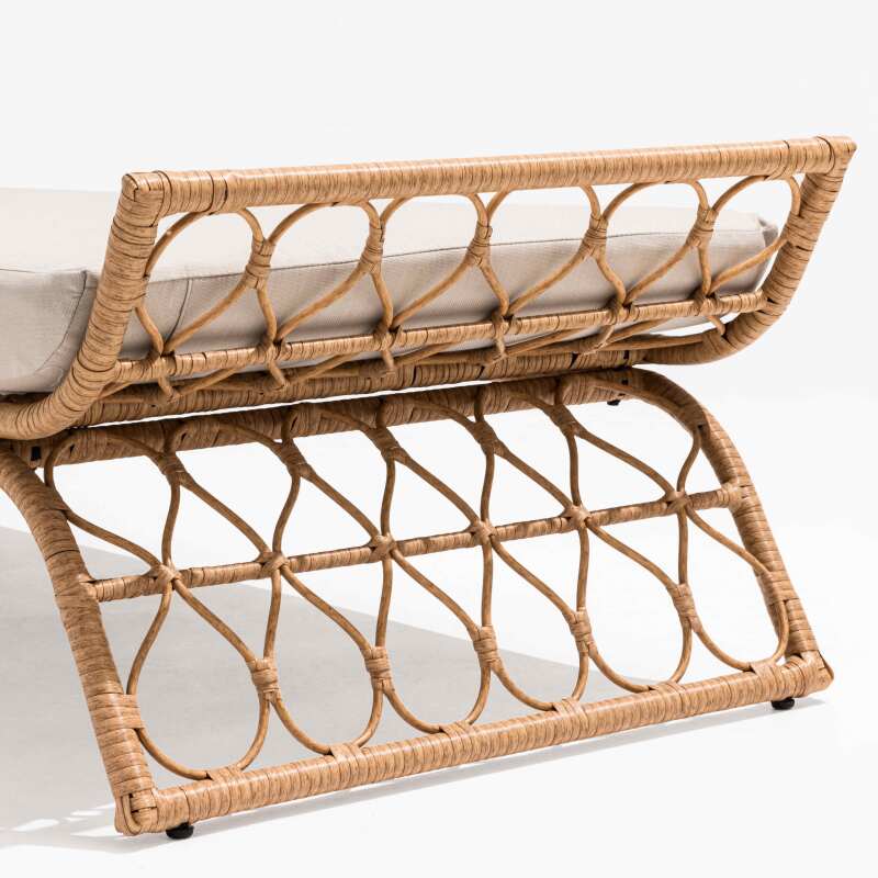 Banquette de jardin en résine tressée