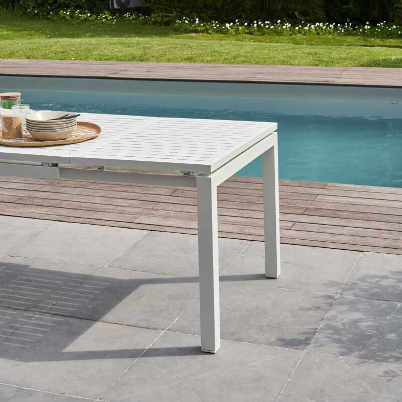 Table de jardin extensible rectangulaire (180/240 x 90 x 76 cm) en aluminium (4/7)