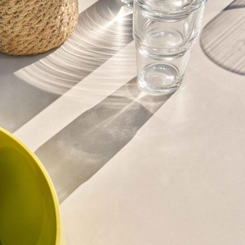 Table de jardin rectangulaire (180 x 90 cm) en aluminium + pierre frittée (4/7)