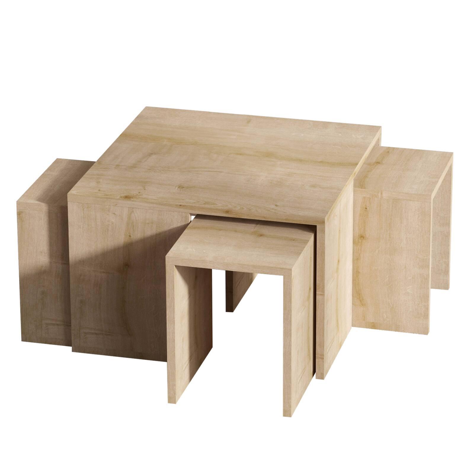 Table basse gigogne en mélaminé effet bois