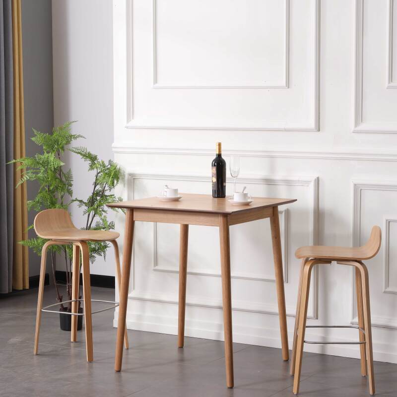 Chaise haute en contreplaqué chêne naturel