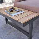 Salon de jardin bas d'angle 6 places en aluminium et bois FSC®