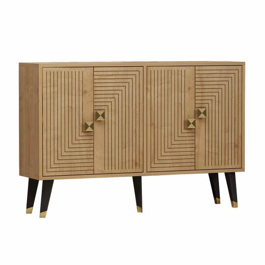 Buffet effet bois 4 portes 120 cm | Oviala