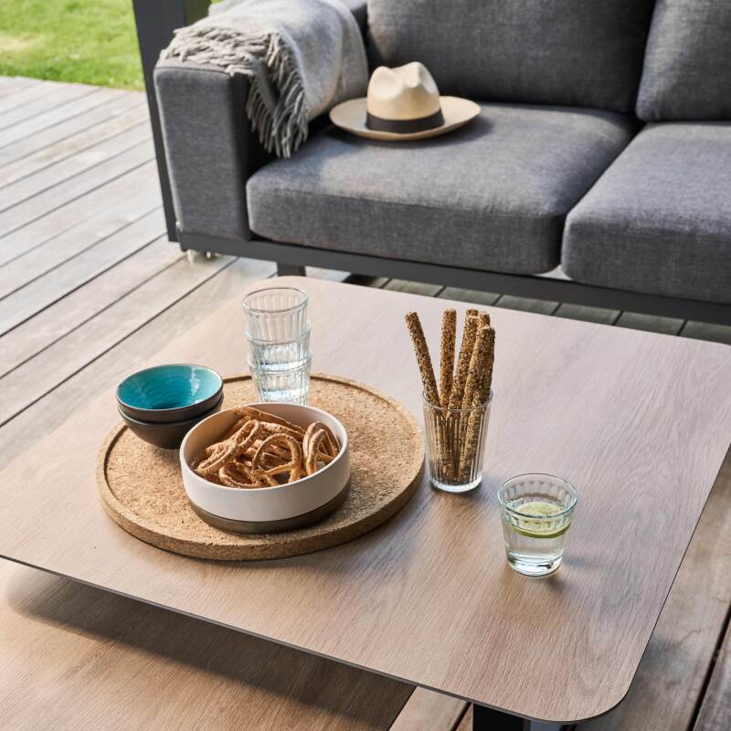 Salon de jardin d'angle 5 places en aluminium