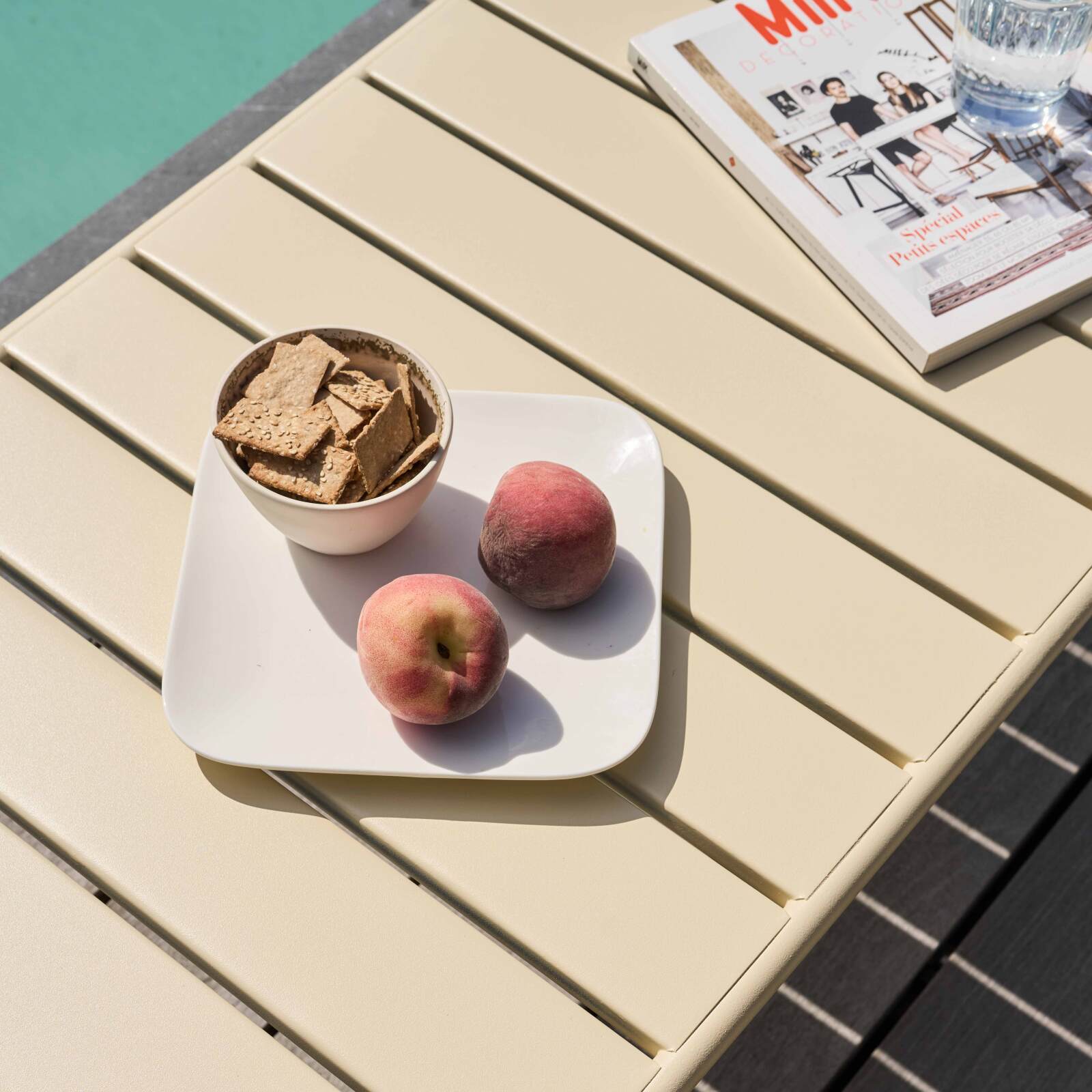 Table basse de jardin rectangulaire 90 x 50 cm