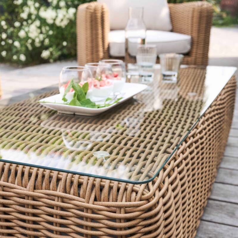 Salon de jardin bas 4 places en résine tressée (6/7)