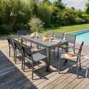 Table de jardin extensible rectangulaire (180/240 x 90 x 76 cm) en aluminium