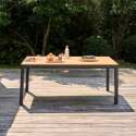 Table de jardin extensible rectangulaire (180/240 x 89 x 74 cm) en aluminium et bois d'eucalyptus FSC®