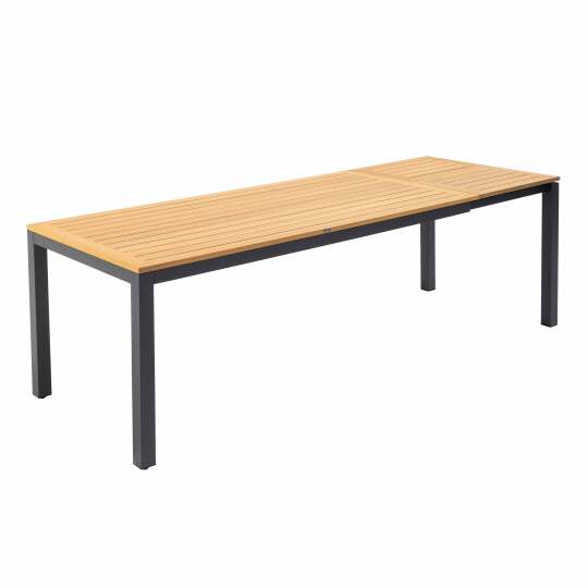 Table de jardin extensible en aluminium et bois d'eucalyptus FSC® 8 à 10 personnes 180/240x89 cm | Oviala