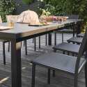 Table de jardin extensible rectangulaire (320 x 100 x 76 cm) en aluminium gris