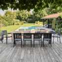 Table de jardin extensible rectangulaire avec 8 chaises et 2 chaises avec accoudoirs