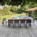 Table de jardin extensible rectangulaire avec 8 chaises et 2 chaises avec accoudoirs