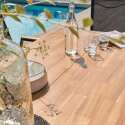 Table de jardin rectangulaire 200 x 75 cm en aluminium et bois d'acacia