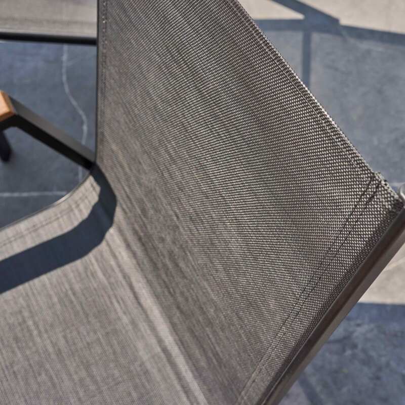 Lot de 2 chaises de jardin avec accoudoirs en aluminium et bois d'acacia