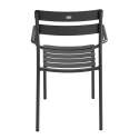 Chaise de terrasse avec accoudoirs en aluminium