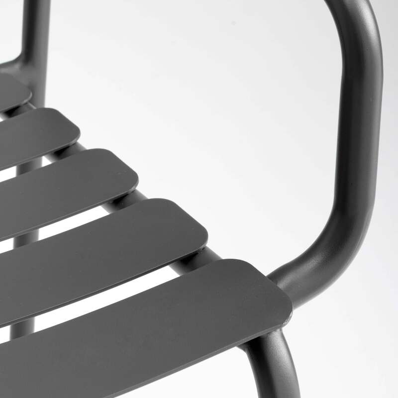 Chaise de terrasse avec accoudoirs en aluminium