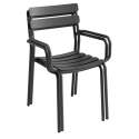Chaise de terrasse avec accoudoirs en aluminium