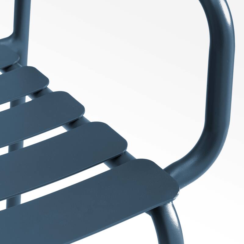 Chaise de terrasse avec accoudoirs en aluminium (6/7)