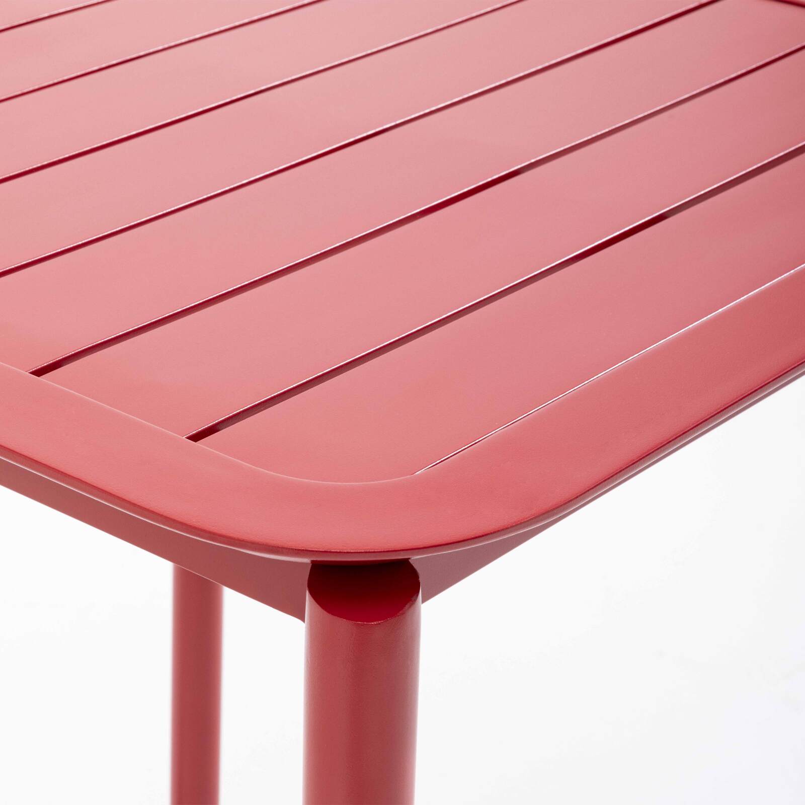 Table de terrasse carrée empilable 70 x 70 cm en aluminium