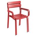 Chaise de terrasse avec accoudoirs en aluminium
