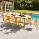 Table de jardin en métal 180x90 cm et 8 chaises - Ambiance