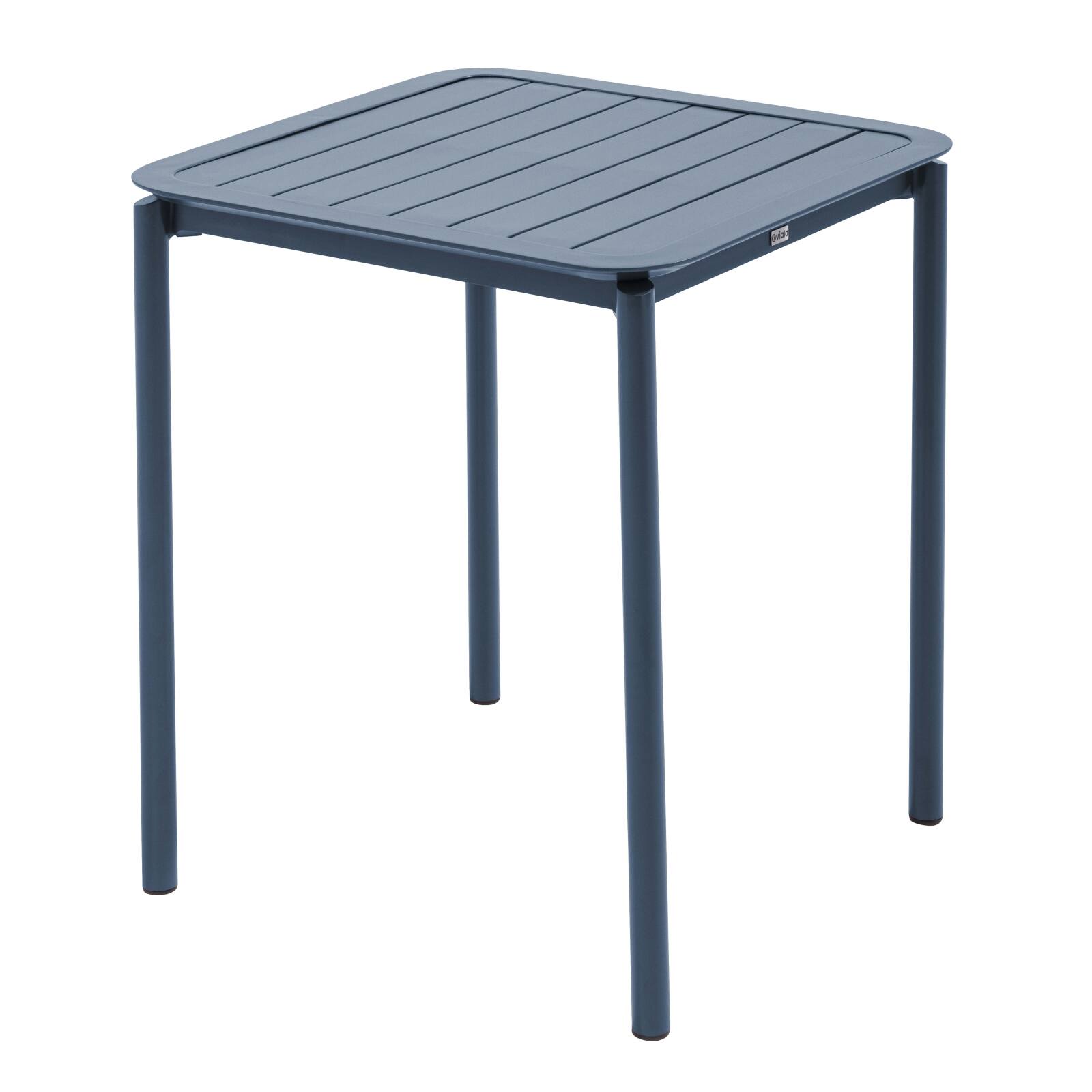 Table de terrasse carrée 70 x 70 cm et 2 chaises avec accoudoirs en aluminium