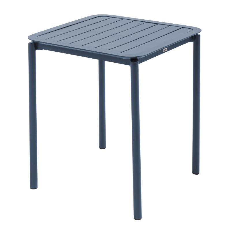 Table de terrasse carrée 70 x 70 cm et 2 chaises avec accoudoirs en aluminium (4/7)