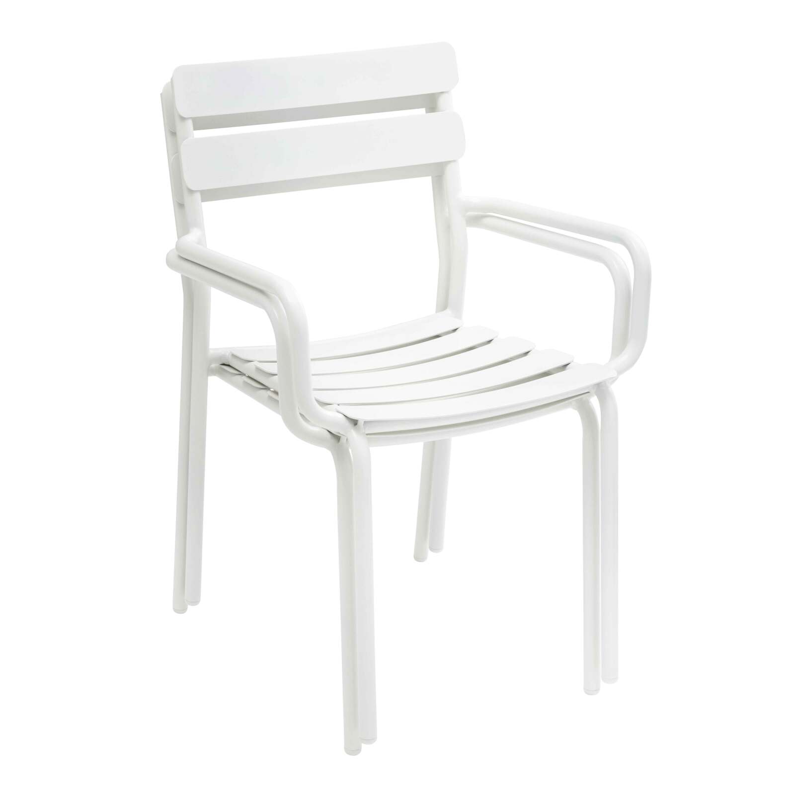 Table de terrasse carrée 70 x 70 cm et 4 chaises avec accoudoirs en aluminium