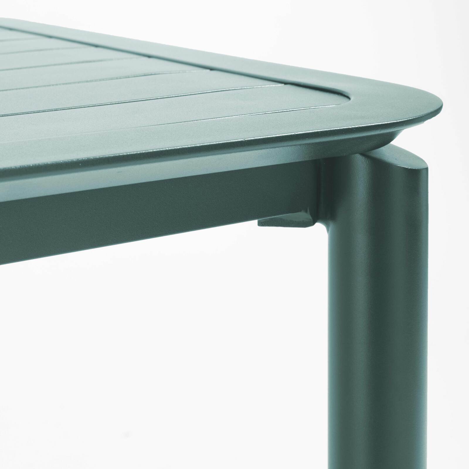 Table haute de terrasse carrée et 2 chaises en aluminium