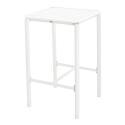 Table haute de terrasse carrée et 2 chaises en aluminium