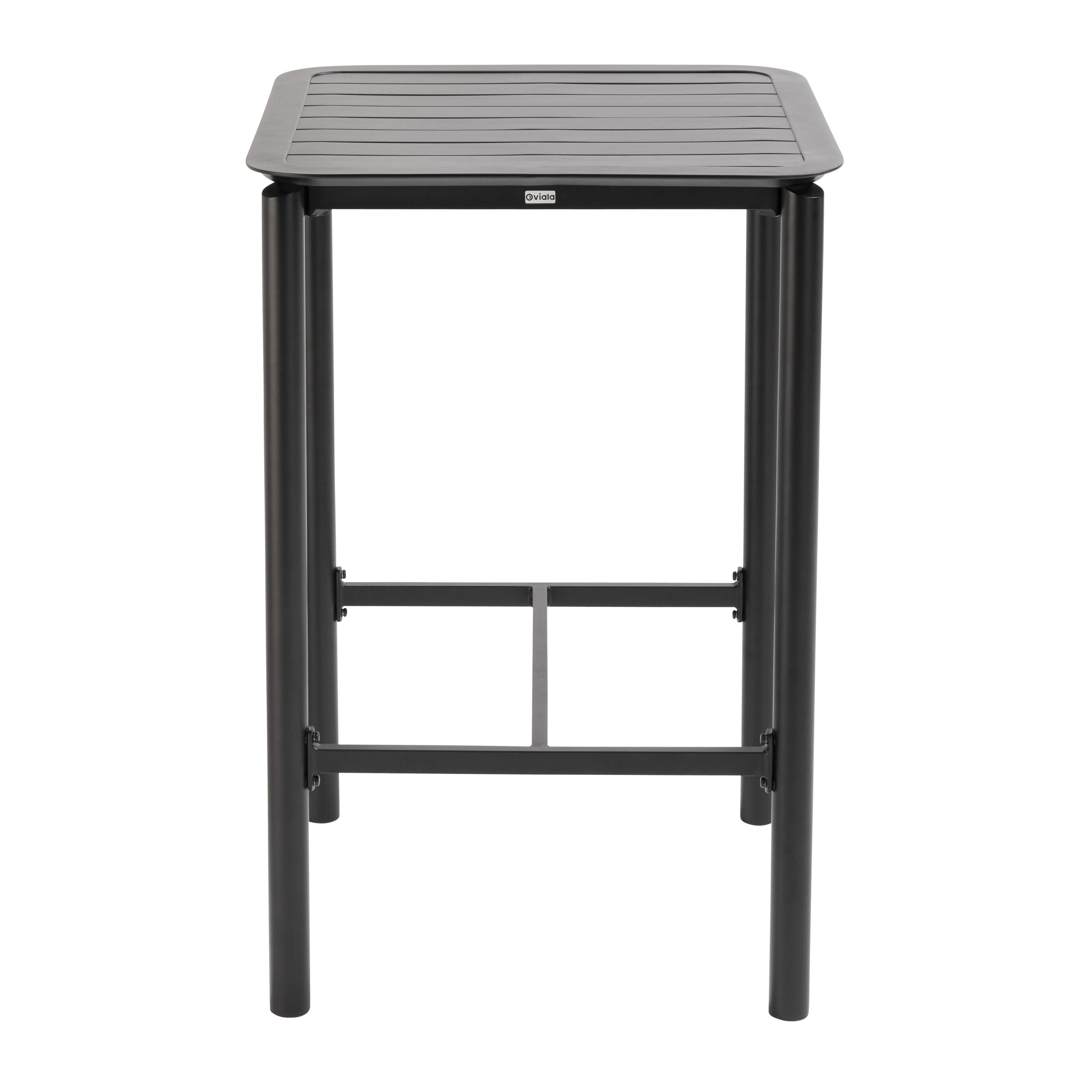 Table Haute Carrée 60x60cm - Plateau Bois Clair, Pied Blanc, Hauteur 76cm, Stable Et Moderne