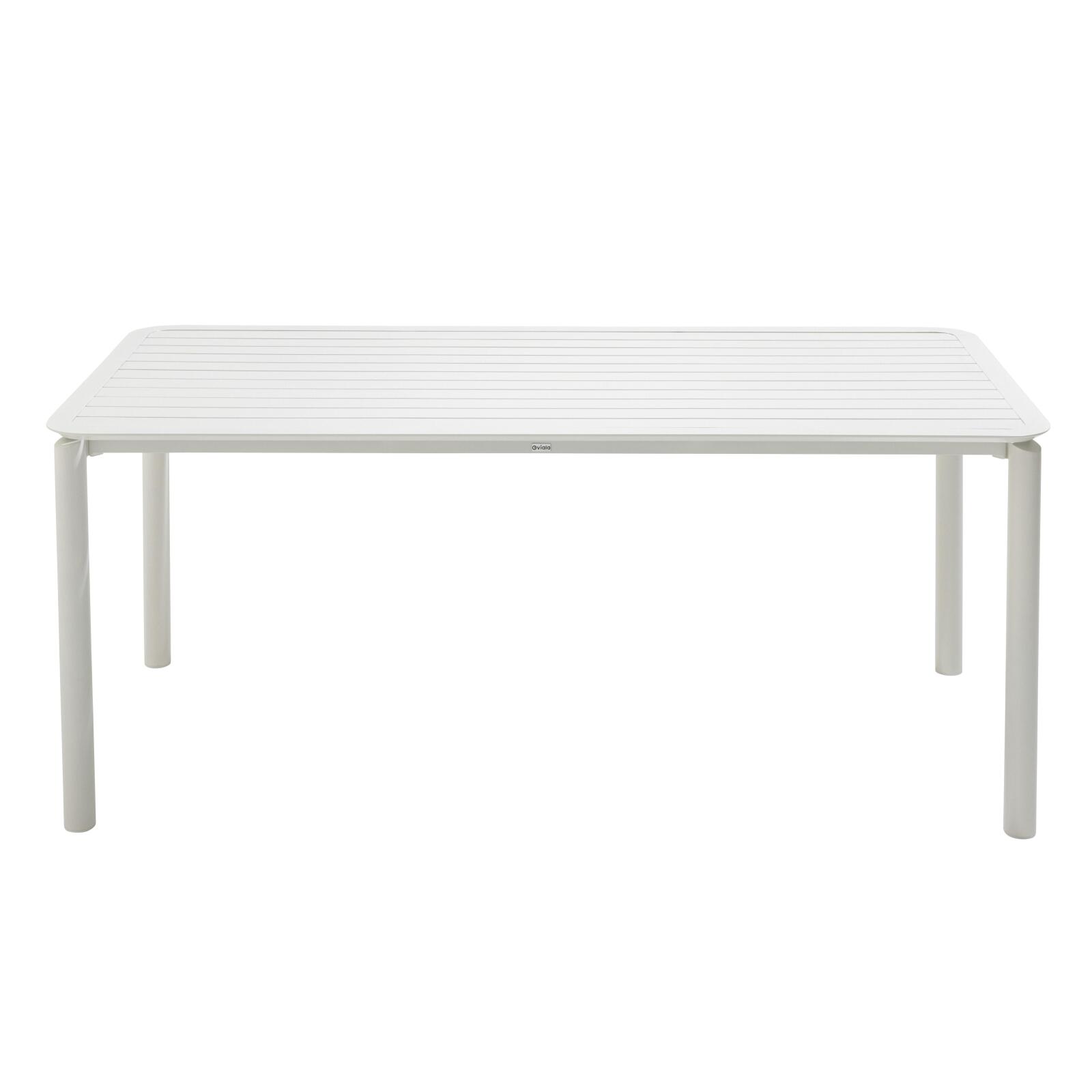 Table de terrasse rectangulaire 185 x 92 cm et 8 chaises avec accoudoirs en aluminium