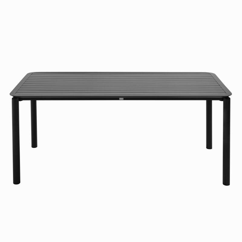 Table de terrasse rectangulaire 185 x 92 cm et 8 chaises avec accoudoirs en aluminium (2/7)