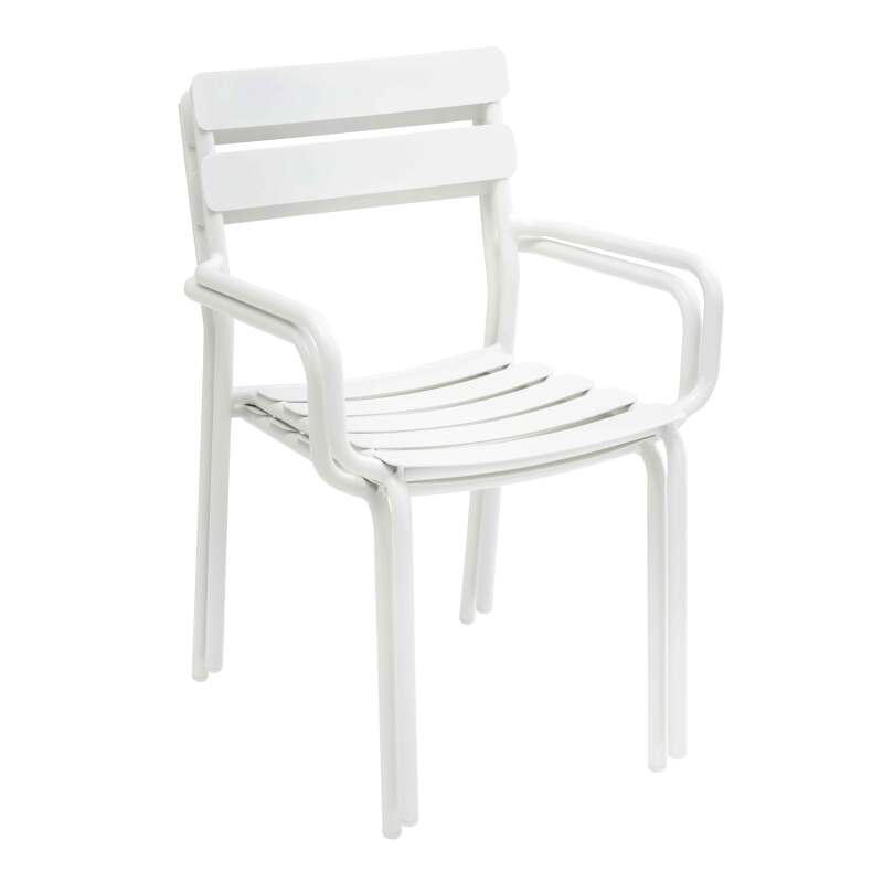 Table de terrasse rectangulaire 185 x 92 cm et 8 chaises avec accoudoirs en aluminium