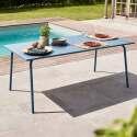Table de jardin en métal 8 personnes 180x90 cm - Ambiance