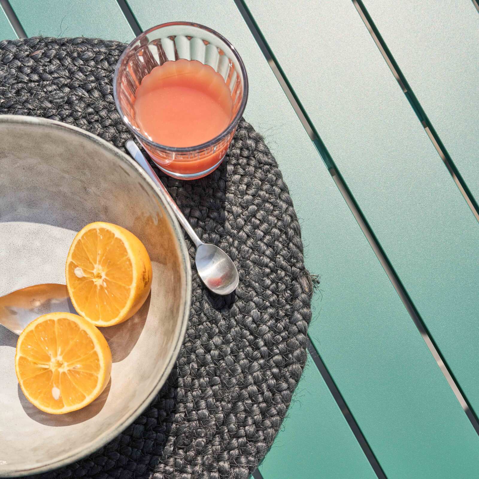 Table de terrasse rectangulaire en aluminium