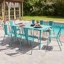 Table de jardin (180 x 90 x 72 cm) en métal design