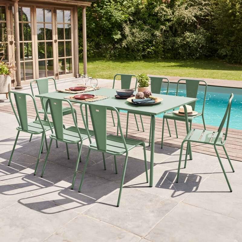 Table de jardin (180 x 90 x 72 cm) en métal design (6/7)