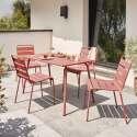 Table de jardin en métal 120x70 cm et 4 chaises en métal - Ambiance