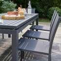 Table de jardin extensible rectangulaire en aluminium avec 6 chaises et 2 chaises avec accoudoirs